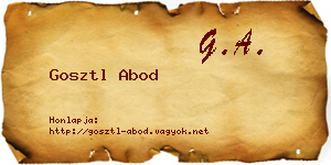 Gosztl Abod névjegykártya